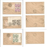 Frc - Cameroun. 1940 (4 Nov) 27.8.40. Donala. Locally Circulated  3 Multifkd Envelopes With Censor Labels + Cachet In Bl - Otros & Sin Clasificación