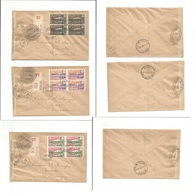 FRC - Cameroun. 1940 (4 Nov) 27.8.40. Douala Registered  Label  Usages. 3 Diff Multifkd Envelopes Locally Censored Label - Autres & Non Classés