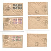 FRC - Cameroun. 1940 (4 Nov) 27.8.40. Douala Registered  Label  Usages. 3 Diff Multifkd Envelopes Locally Censored Label - Andere & Zonder Classificatie