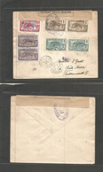 Frc - Congo. 1919 (15 March) Braaville - Switerland, Bale Via Paris (19 April) Multifkd (Jaguar Fauna) Censored Envelope - Andere & Zonder Classificatie
