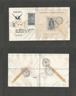 Frc - Dahomey. 1938 (26 March) Porto Novo - USA, Bloomfield, NJ (20 April) Via Cotonou. Registered Air Multifkd Envelope - Sonstige & Ohne Zuordnung