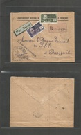 Frc - Gabon. 1941 (26 Febr) AEF (FRANCE) LIBRE. Libreville - Brazzaville (28 Feb) Registered Air Multifkd Internal Censo - Otros & Sin Clasificación