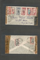 Frc - Guadalupe. 1943 (18 Oct) Pointe A Pitre - USA, NYC. Multifkd Ovptd Issue (front + Reverse) Dual Censored Airmail E - Sonstige & Ohne Zuordnung