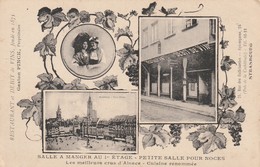Rare Cpa Publicitaire Restaurant Et Débit De Vins Gaston Pinck - Strasbourg