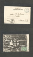 Frc - Madagascar. 1905 (3 June) Diego Suarez Ppc. Fkd Card To Switzerland, Chaux De Fonds (25 June) Blue Cds "20"/ VF. - Other & Unclassified