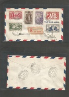 Frc - Madagascar. 1938 (2 Feb) Tananarive - USA, NYC (10-11 March) Registered Air Multifkd Envelope 1937 Paris Expo Issu - Andere & Zonder Classificatie