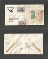 Frc - Martinique. 1938 (22 March) Fort De France - USA, Bloomfield, NJ (2-4 April) Registered Multifkd Envelope + Arriva - Sonstige & Ohne Zuordnung