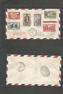 Frc - New Caledonia. 1938 (28 Jan) Paris 1937 Expo Issue. Noumea - USA, NYC (25 Feb) Via San Pedro, CA (21 Febr, RRR Tra - Sonstige & Ohne Zuordnung