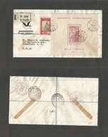 Frc - Niger. 1938 (31 March) Niamey - USA, Bloomfield, NJ. Registered Air Multifkd Envelope Incl Min Sheet (21-22 April) - Otros & Sin Clasificación
