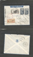 Frc - Reunion. 1939 (2 Sept) Saint Denis - France, Paris (23 Oct) Registered Airmail Multifkd Mixed Issues + R-label, Al - Andere & Zonder Classificatie