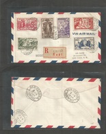 Frc - Senegal. 1938 (18 Jan) 1937 Paris Expo Issue. Dakar - USA, NYC (4 Feb) Registered Air Multifkd Envelope. Very Scar - Other & Unclassified