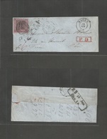 German States-Baden. 1859 (10 June) Baden - Paris, France (10 June) EL Fkd 9 Kr. Black / Rose Tied "8" Rings + Cds. Fine - Other & Unclassified