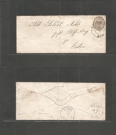 German States - Lubeck. 1867 (21 June) Lubeck - Eutin (25 June) Small Envelope Fkd 1 1/4 Dark Brown (Sc. 13) Good Margin - Other & Unclassified