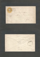 German States-Prusia. C. 1860 (1856-61) Pyrmout - Gera. 3gr Yellow Stat Envelope, Box Village Ds. VF. - Other & Unclassified