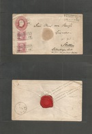 German States-Prusia. C. 1863 (18 June) Widminnen - Stettin (21 Aug) 1 Groschen Red Stationery Envelope + 1gr Rose Vert  - Other & Unclassified