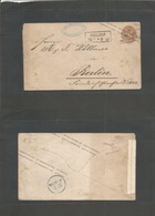 German States-Prusia. C. 1865 (26 July) Ohligs - Berlin (27 July) 3gr Brown Stat Env, Box Town Ds. Fine. - Other & Unclassified