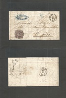 German States-T&t. 1857 (11 Dec) Bingen - Coln (12 Dec) EL Fkd 6 Kr Rose Tied Rings. With Text. - Andere & Zonder Classificatie