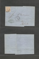 German States-T&t. 1862 (2 Oct) Frankfurt - Austria, Wien (4 Oct) E Fkd 9 Kr Brown, Tied Rings Cancel. - Other & Unclassified