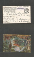 German Col-Camerun. 1915 (21 Apr) WWI Feldpost. Pirna - Marienberg ZZ Lazaret. Kolonial Kriegerdank Color Card, Censor O - Other & Unclassified