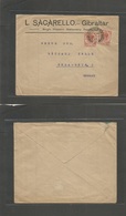 Gibraltar. 1927 (14 Sept) GPO - Germany, Gera. Company Sacarollo Illustrated Fkd Env 1 1/2 (x2) Tied Cds Used. Fine. - Gibraltar