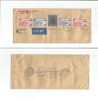 Bc - Brunei. 1938 (5 Oct) GPO - USA, NYC (26 Oct) Registered Airmail To London Multifkd Env Incl $1 Stamp, Tied Cds. VF  - Other & Unclassified