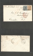 Bc - Ceylon. 1878 (Aug 13) Calle - Canada, Toronto, ONT (30 Sept) Via Brindisi. Fkd Env 32c + 8c Orange, Tied Grill Romb - Andere & Zonder Classificatie