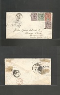 Bc - Ceylon. 1895 (21 Febr) Norwood - USA, NY, Queens Cº. Multifkd Env, Mixed Issues, Lovely Condition. Via London (18 M - Other & Unclassified
