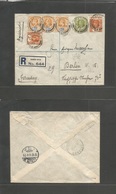 Bc - Ceylon. 1913 (July 30) Nann Oya - Germany, Berlin (17 Aug) Registered Multifkd Env. VF. - Andere & Zonder Classificatie