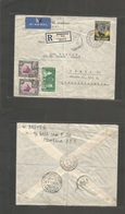 Bc - Kenya. 1937 (4 Sept) Mombasa - Czechoslovakia, Praha. Registered Air Multifkd Env Incl Coronation Issue. Via Athens - Otros & Sin Clasificación