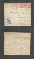 Greenland. C. 1939. Fiskeripladsen, Fredeniksdal - Denmark, Cph. Fkd Env 15 Ore Red Hang Strip Of Three Oval Red Cachet  - Andere & Zonder Classificatie
