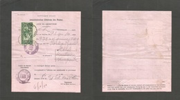 Haiti. 1940 (4 June) Port Prince - USA, NYC (10 June) PO Avis Reception Fkd 35c Green Tied. Very Rare Postal Document. - Haïti