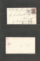 India. 1881 (4 Nov) Bombay - Rovereto, Italian Tirol, Austria. Circular EL Fkd 1a Brown Oval Violet Comercial Cachet + C - Otros & Sin Clasificación