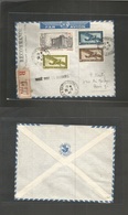 Indochina. 1940 (29 March) Saigon - France, Paris. Registered Multifkd Airmail Tied Cds Envelope + R-label + "Vise Par L - Otros - Asia