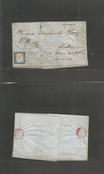 Italian States - Sardinia. 1862 (12 April) Carate- Switzzerland, Kratzis Per Spluga, Cantone Grigioni (13 Apr) Fkd EL  T - Unclassified