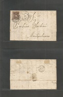 Italian States - Tuscany. 1859 (2 Sept) Firenze - Montepulciano. EL Full Text Fkd 10c Dark Brown With Just Complete To L - Unclassified