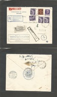 Italy. 1944 (1 May) RSI, Japan Nippon Diplomatic Mail. Roma - Switzzerland, Berne. Registered Express + "dare Corso" Mul - Sin Clasificación