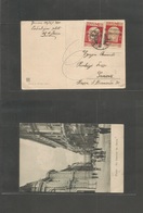 Italy - Fiume. 1921 (10 June) Fiume - Italy, Genova, Gorerno. Provisorio Ovptd Issue. Fkd Ppc. Fine. - Sin Clasificación