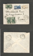 Italian Colonies. 1937 (27 Aug) Eritrea, Dessie, Amarel - Roma, Italy (14 Sept) Registered Multifkd Env. Fine + R-label. - Ohne Zuordnung