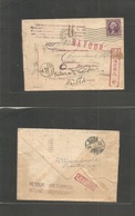 Japan. 1934 (Nov) USA, South Pasadena - Kobe (28 Dec 34) Fkd Envelope + RETOUR + Taxed With No Less That 8 Diff. Japanes - Other & Unclassified