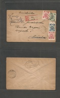 Latvia. 1919 (5 March) Libau - Germany, Munich. Registered Multifkd Env + Retour. Fine. - Lettland