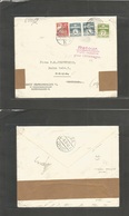 Latvia. 1940 (5 April) First Russian Occup, Denmark - Latvia, Riga (6 April 40) Perfin Comercial Multifkd Env With Censo - Latvia