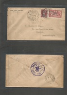 Lebanon. 1921 (7 Sept) OMF. Beyrouth - Turkey, Constantinople. Multifkd Near East Relief Military Envelope. Arrival Cach - Líbano