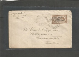 Lebanon. 1922 (18 Dec) OMF. Beyrouth - Turkey, Constantinople (23 Dec) Single Fkd Envelope, Cds + Arrival. Better Destin - Lebanon