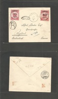 Malaysia. 1901 (22 July) Labuan, GPO - Switzerland, Luzern (24 Aug) Registered Multifkd Env Ovptd N. Borneo Issue + Tied - Maleisië (1964-...)