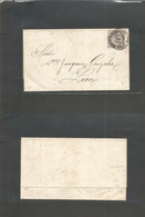 Mexico. 1868 (31 Ago) Guadalajara - Leon (3 Sept) EL Full Text Fkd 2rs 1868 PROVISIONAL Imperf Black On Bluish Grey Parc - México