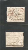 Netherlands. 1829 (20 July) Amsterdam - Germany, Wurttemberg. EL Full Text Red Depart Cds + "Franco / Grenze" Doble Red  - Other & Unclassified