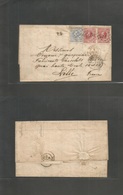 Netherlands. 1873 (8 Febr) Maastricht - France, Lille (9 Feb) EL Full Text Multifkd 5c + 10c Red (2), Tied 73, Used Red  - Sonstige & Ohne Zuordnung