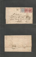 Netherlands. 1873 (8 Febr) Maastricht - France, Lille (9 Feb) EL Full Text Multifkd 5c + 10c Red (2), Tied 73, Used Red  - Otros & Sin Clasificación