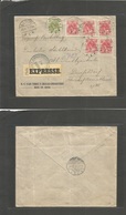 Netherlands. 1917 (25 Sept) Beek En Donk - Germany, Dusseldorf (26 Sept) Express Mail Tied Label, Multifkd Env. Fine. - Otros & Sin Clasificación