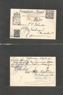 Dutch Indies. 1904 (8 Sept) Welterreden - Germany, Esslingen (10 Oct) Registered 7 1/2c Lilac Stat Card + Adtl, Cds + R- - India Holandeses